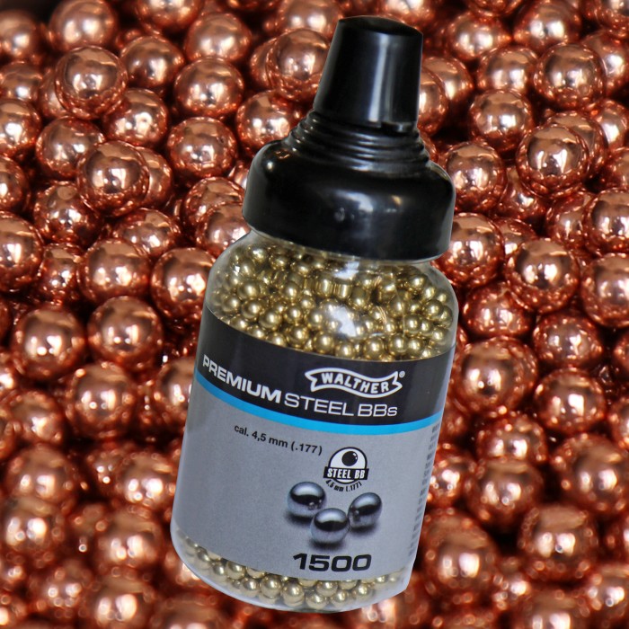 Walther Premium steel round balls BBs caliber 4.5 mm 1500 rounds